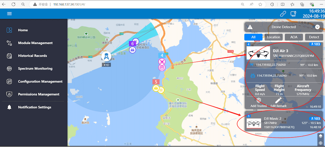 TDOA+AOA Drone Detector BT2414